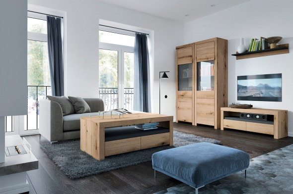 Szafka RTV MAJOTTA 113 dąb evoke/grafit