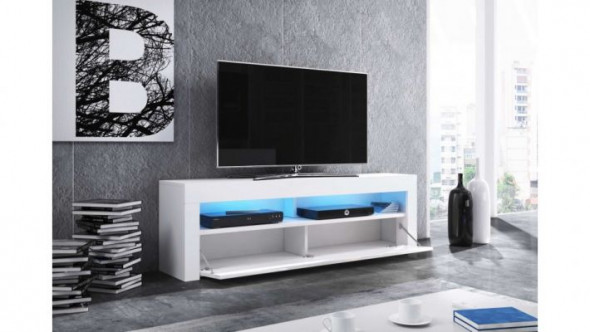 Szafka RTV MEX 2 140 biały/biały połysk