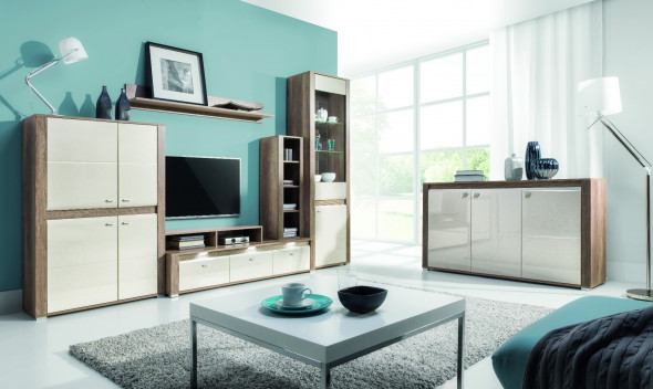 Szafka RTV OFIR 154 + półka 140 country szary/jaśmin