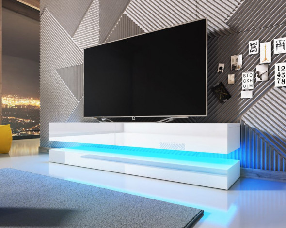 Szafka wisząca RTV FLY biały mat/biały połysk