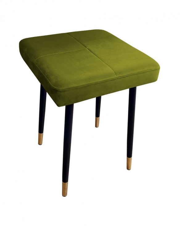 Taboret SQUARE 2 BL VELVET oliwkowy