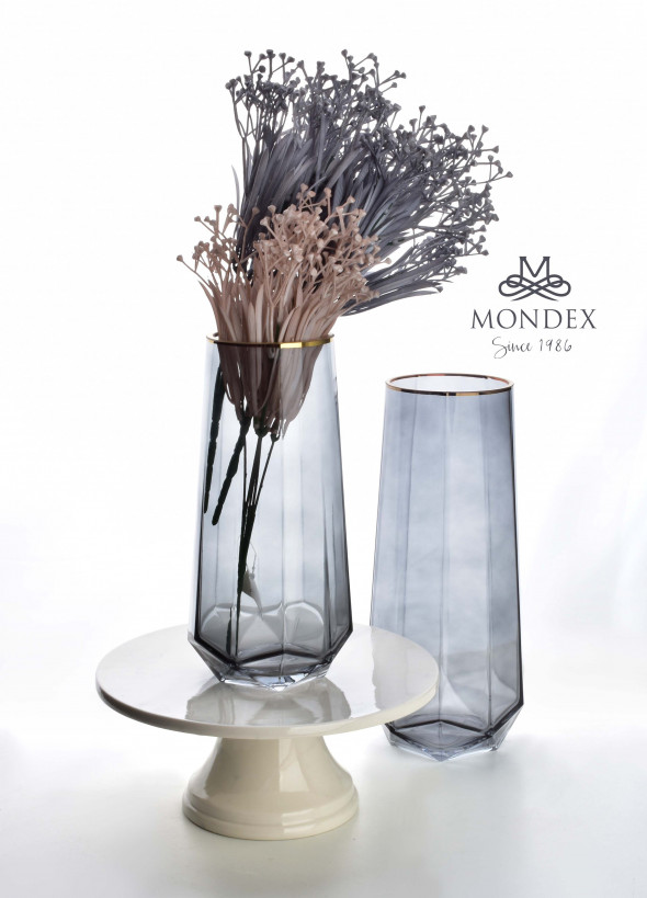 Wazon szklany SERENITE ⌀12x25 cm szary