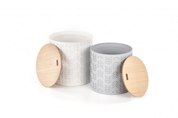 Zestaw 2 ław ALBA biała/szara