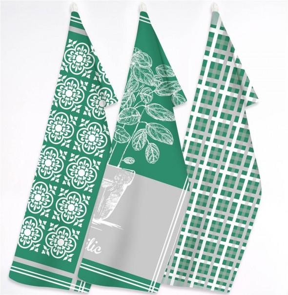 Zestaw 3 ściereczek kuchennych Exclusive III BAZILIC