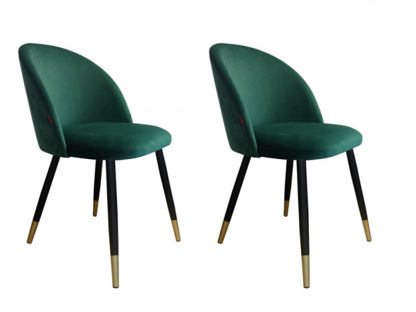 Zestaw krzeseł CLAUDINE 1 VELVET GOLD 2 szt zielone