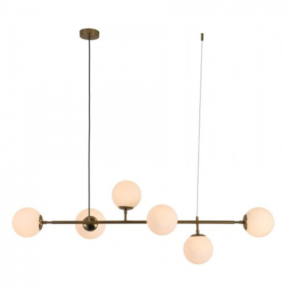 Alisa lampa wisząca 6-punktowa mosiądz/biała LP-005/6P WH
