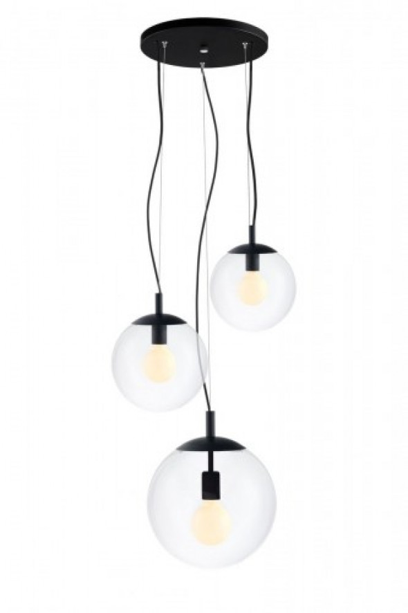 Alur D50 lampa wisząca 3-punktowa czarna/transparentna 10734302