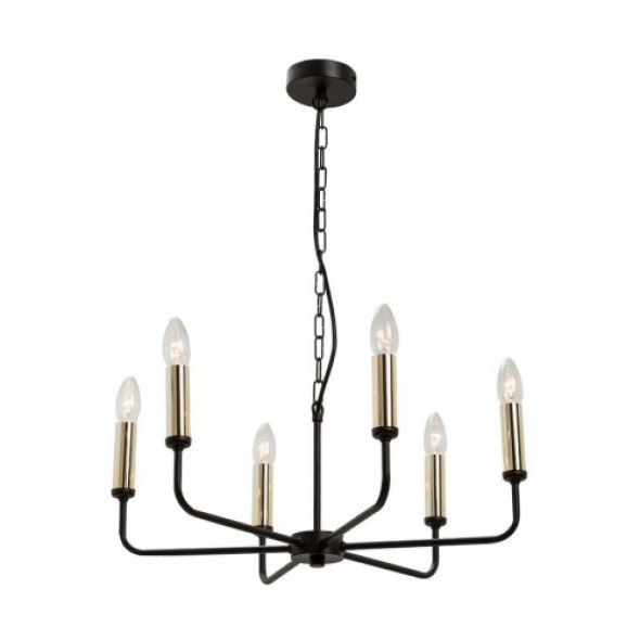 Ampli lampa wisząca 6-punktowa czarna/złota 6221Z-H02-06