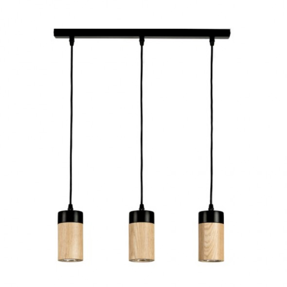 Annick lampa wisząca 3-punktowa dąb olejowany/czarna 1419304