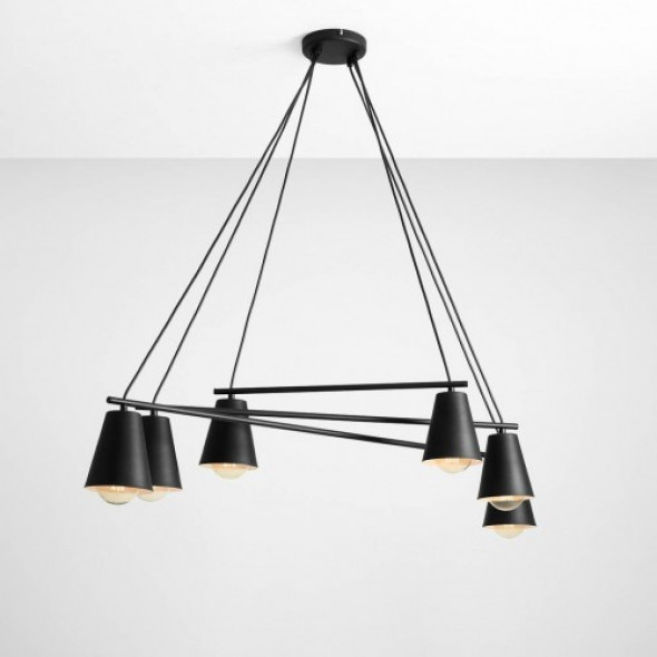 Arte lampa wisząca 6-punktowa czarna 1008K1