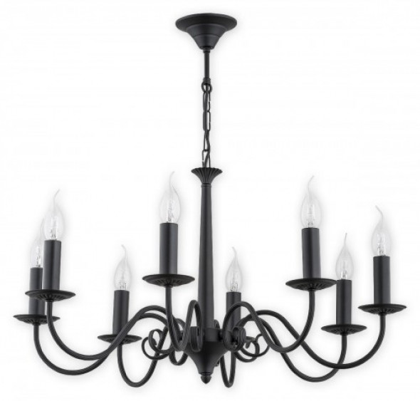 Asti żyrandol 8-punktowy czarny O2898 W8 CZA