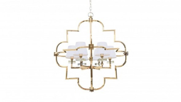 Baltimore lampa wisząca 6-punktowa złota/biała LDP 8020-6 (GD+WT)