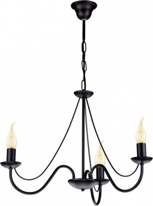 Bartez żyrandol 3-punktowy czarny K-3990
