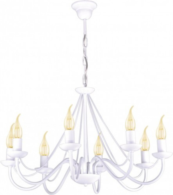 Bartez żyrandol 8-punktowy biały K-3997
