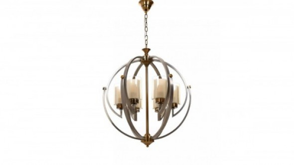 Bergen lampa wisząca 6-punktowa satyna/mosiądz LDP 1232-6 (SN+MD)