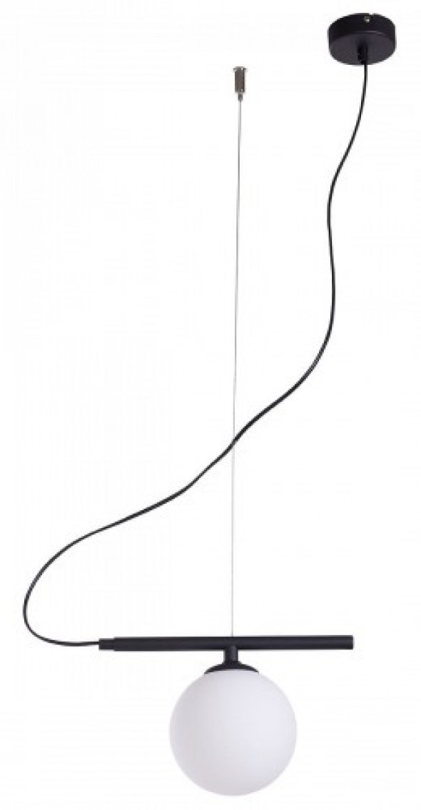 Beryl Glass lampa wisząca 1-punktowa czarna 1006G1