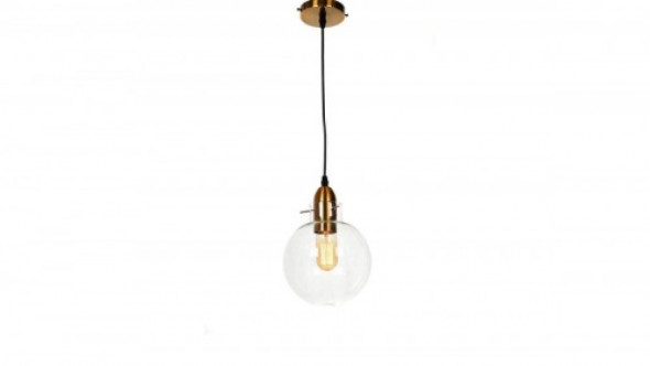Calvi lampa wisząca 1-punktowa mosiądz/transparent LDP 6838-1 (PR+MD)