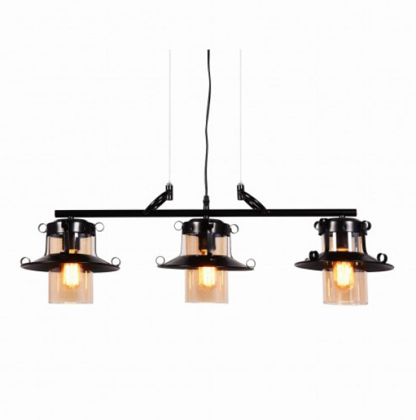 Capri lampa wisząca 3-punktowa czarna LDP 11328B-3-PR (BK)
