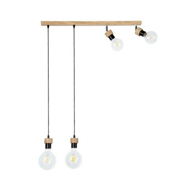 Clarte lampa wisząca 4-punktowa dąb olejowany/czarny 32749474