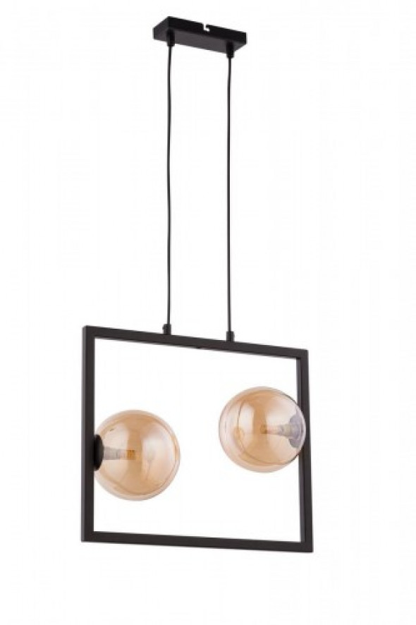 Cosmic lampa wisząca 2-punktowa czarna/bursztynowa 32126