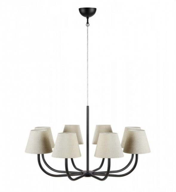 Cozy lampa wisząca 8-punktowa czarna/beżowa 108000