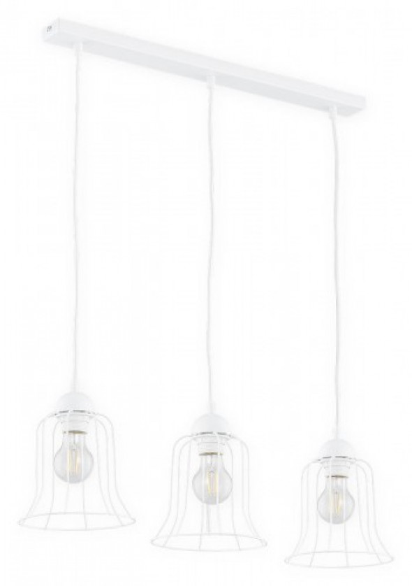 Dzwonek lampa wisząca 3-punktowa biała O2713 W3 BIA