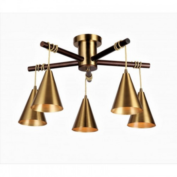 Elbrus lampa wisząca 5-punktowa MDG410/5 COPPER+BRN