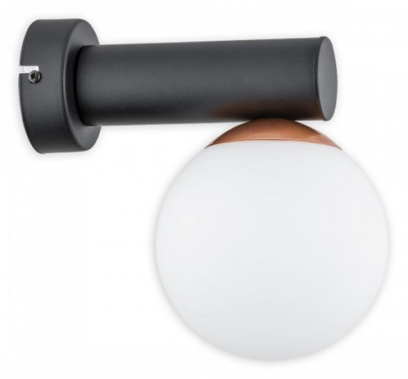 Ente kinkiet 1-punktowy czarny/miedź O2810 K1 CZA