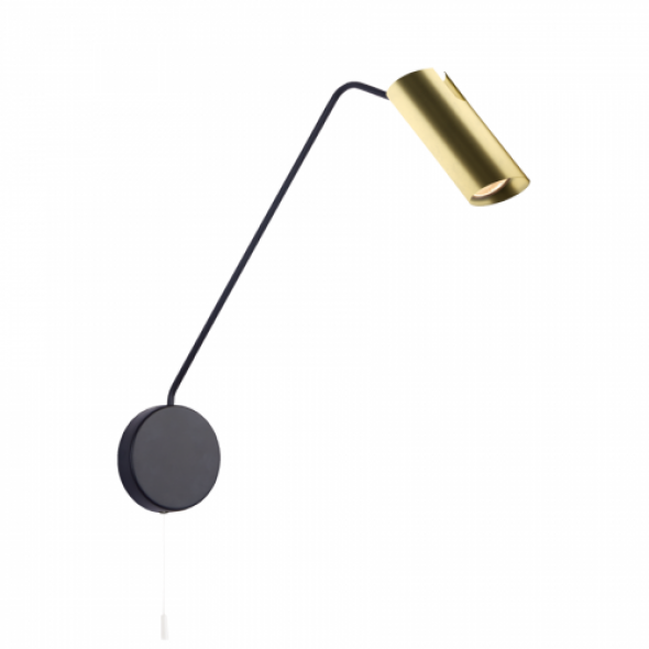 Futuro kinkiet 1-punktowy czarny/złoty LP-17001/1WL GD/BK