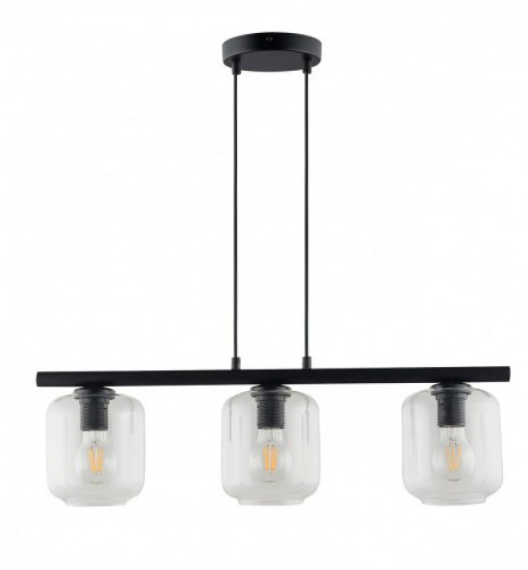 Gloss lampa wisząca 3-punktowa czarna/transparentna 32252