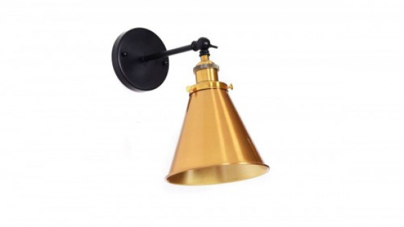 Gori kinkiet 1-punktowy czarny/mosiądz LDW BN07-1 (BK+MD)