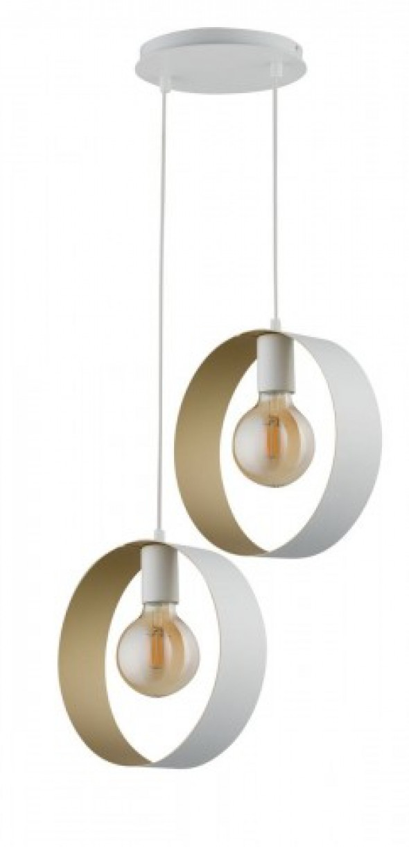 Happy lampa wisząca 2-punktowa biała/złota 32290