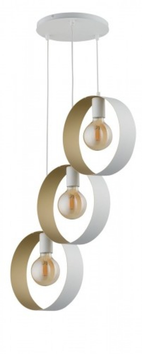 Happy lampa wisząca 3-punktowa biała/złota 32291