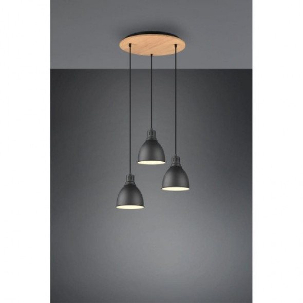Henley lampa wisząca 3-punktowa czarna 310730332