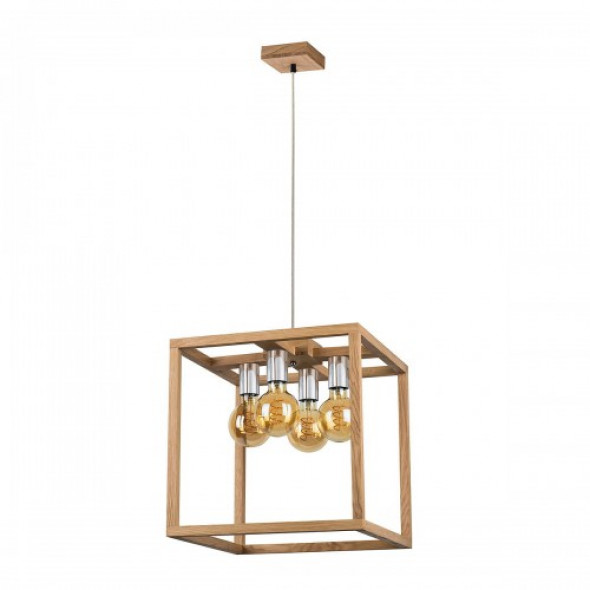 Kago lampa wisząca 4-punktowa dąb olejowany/chrom 61580474