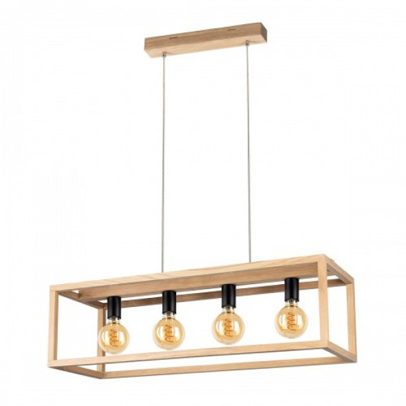 Kago lampa wisząca 4-punktowa dąb olejowany/czarny 61590474