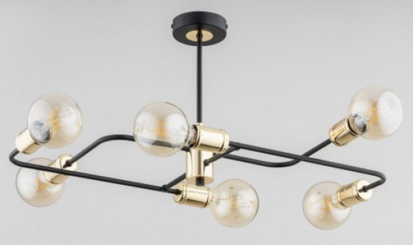 Latinum lampa wisząca 6-punktowa czarna/złota 63024