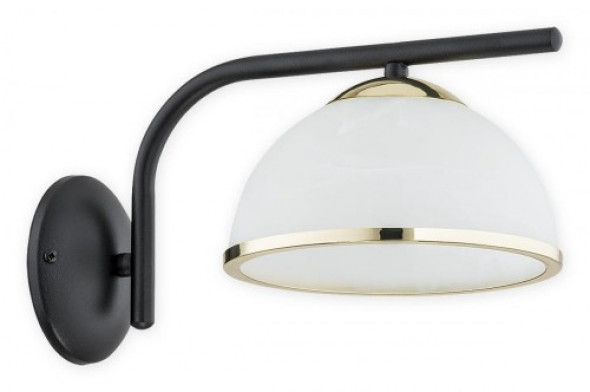 Lava kinkiet 1-punktowy czarny/złoty O2920 K1 CZA + ZL