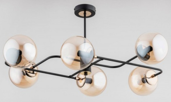 Lentus lampa wisząca 6-punktowa czarna/złota 63023