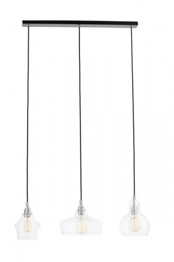 Longis lampa wisząca 3-punktowa czarna (przewód czarny) 10522309