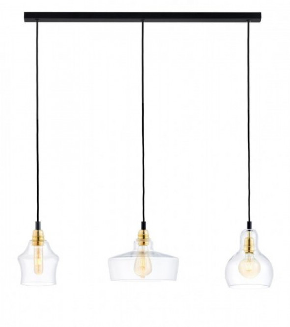 Longis lampa wisząca 3-punktowa złota/transparentna 10875305