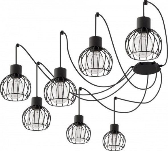 Luto Koło lampa wisząca 7-punktowa czarna 31153/biała 31164