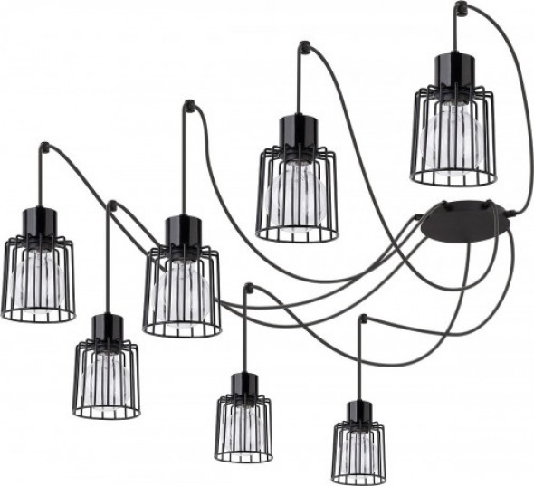 Luto Kwadrat lampa wisząca 7-punktowa czarna 31131/biała 31142