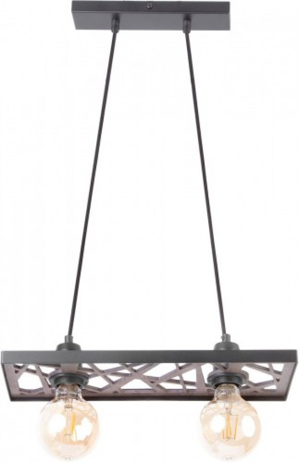 Magnum Ażur prostokąt lampa wisząca 2-punktowa czarna 31738