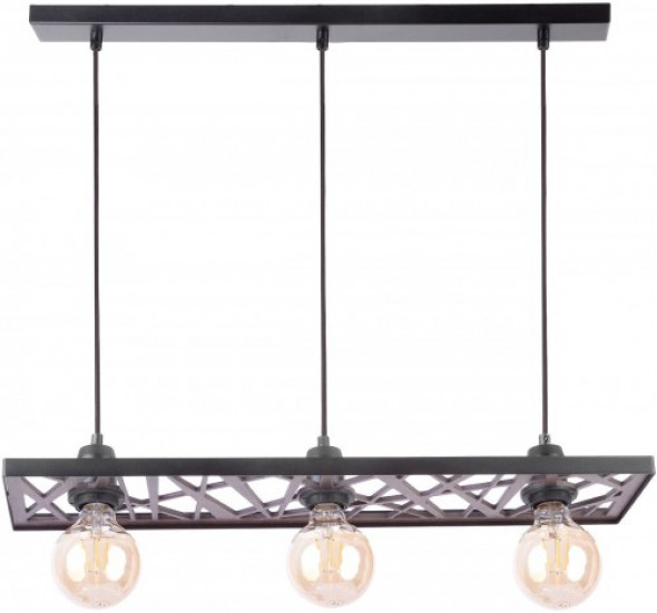 Magnum Ażur prostokąt lampa wisząca 3-punktowa czarna 31737