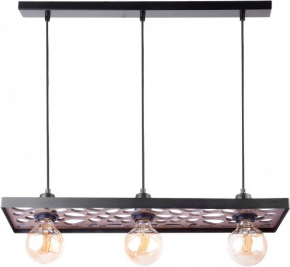 Magnum Stone prostokąt lampa wisząca 3-punktowa czarna 31731