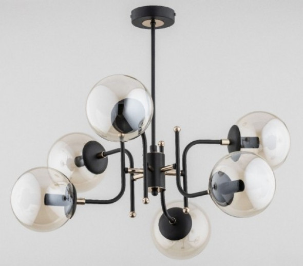 Malta lampa wisząca 6-punktowa czarna/złota 28456