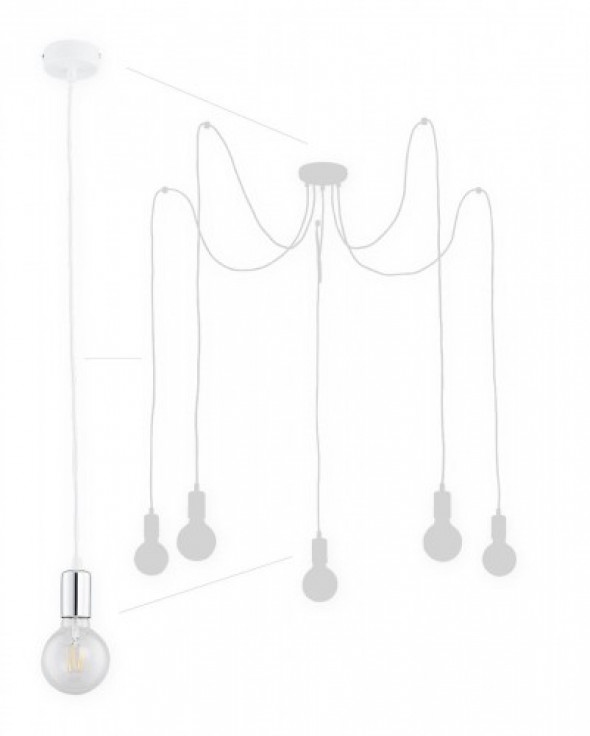 Maris lampa wisząca 5-punktowa biała/chrom O2755 W5 BIA + CH