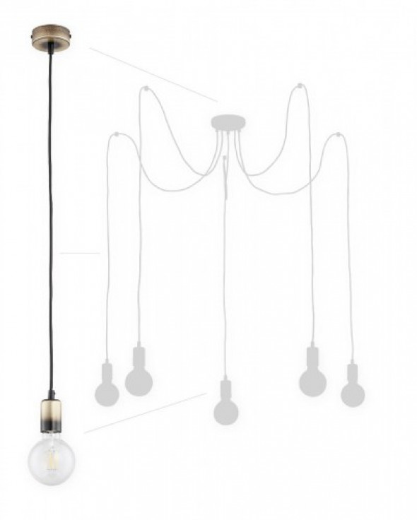 Maris lampa wisząca 5-punktowa patyna O2755 W5 PAT