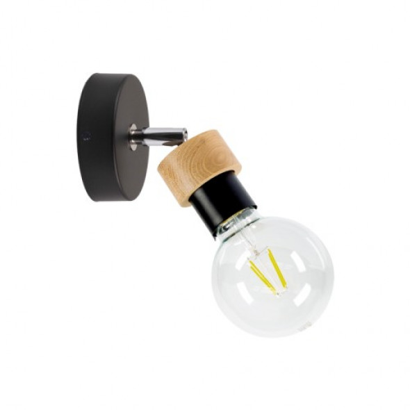 Marjolaine kinkiet (spot) 1-punktowy dąb olejowany/czarny 2831104